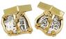 Colonial Spanish Peru 1 real in gold cufflinks