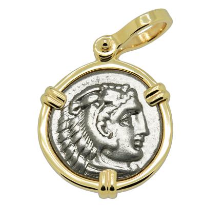 325-323 BC Alexander the Great coin in gold pendant