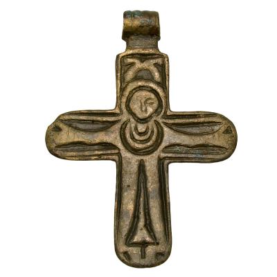 8th to 10th Century Byzantine Jesus Christ bronze cross