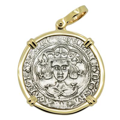 1430-1431 King Henry VI groat in gold pendant