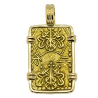 Japanese Shogun 1859-1869, gold nibu-kin in 14k gold pendant.


