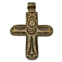 Byzantine Empire 8th-10th century, Jesus Christ bronze cross pendant.