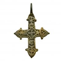 Byzantine Empire 10th-12th century, bronze cross pendant.