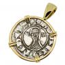 Antioch Crusader denier in gold pendant