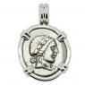 35-30 BC Apollo coin in white gold pendant