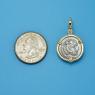 Pendant size next to a Quarter