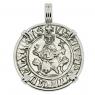 1198-1219 King Levon I coin in white gold pendant