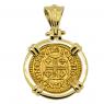 1721 Portuguese 400 Reis in gold pendant