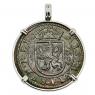 1605 Spanish 8 maravedis in white gold pendant