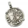 Antioch Crusader denier in white gold pendant