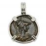 AD 138-192 Athena coin in white gold pendant