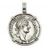 AD 119-120 Hadrian denarius in white gold pendant