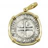 1389-1405 King Charles VI coin in gold pendant