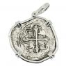 Concepcion shipwreck coin in white gold pendant