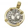 Antioch Crusader denier in gold pendant