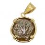 Widows Mite prutah coin in gold pendant