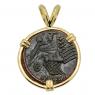 Hand of God coin in gold pendant