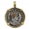 Constantine the Great coin in gold pendant