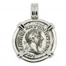 Marcus Aurelius denarius in white gold pendant