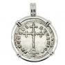 945-959 Constantine VII Miliaresion in white gold pendant