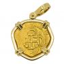 1598-1613 Spanish Gold Doubloon in 18k Pendant