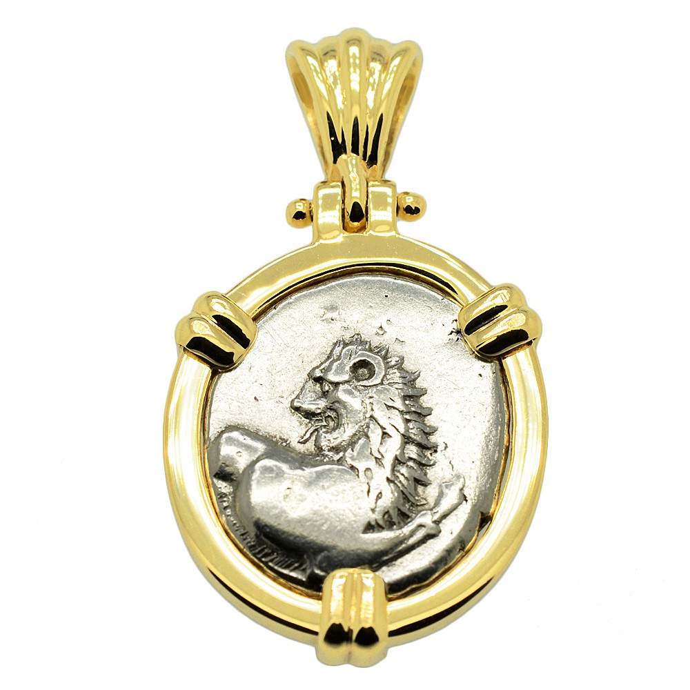 350 BC Thracian Cherronesos Lion Coin Pendant