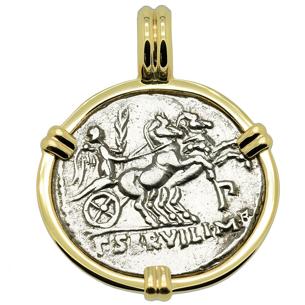 Roman Goddess Minerva Denarius Coin Necklace
