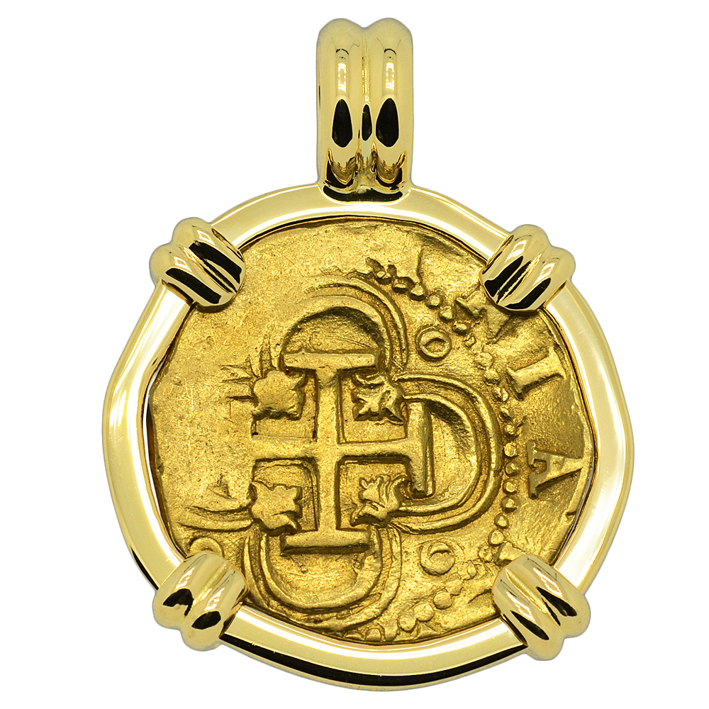 Genuine Spanish Gold Doubloon in 18k Necklace