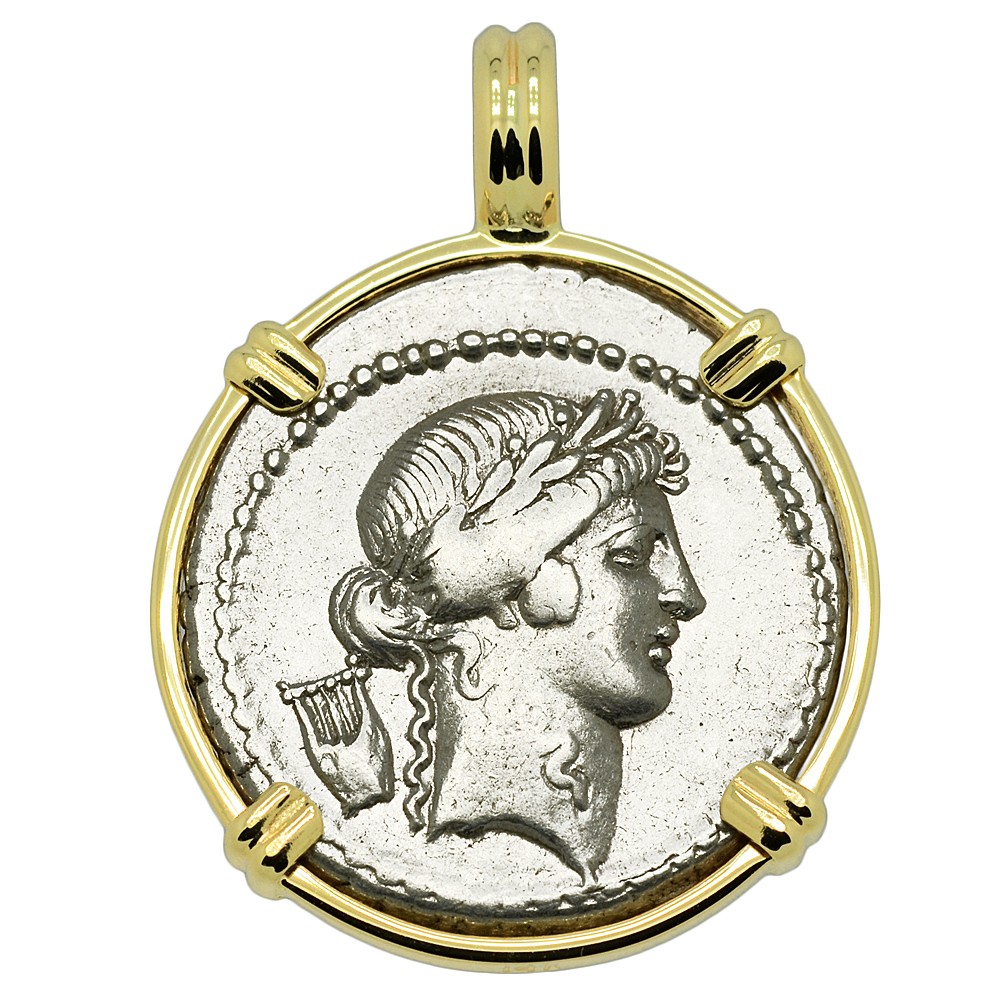 Roman 42 BC Apollo and Diana Coin Jewelry