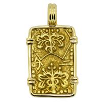Japanese Shogun 1859-1869, gold nibu-kin in 14k gold pendant.


