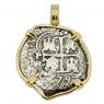 1679 Spanish 1 Real coin in gold pendant