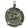 359-336 BC Philip II Horseman coin in white gold pendant