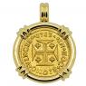 1713 Portuguese 1000 Reis in gold pendant