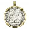 1783 El Cazador Shipwreck 2 reales gold pendant