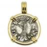 Antioch Crusader Cross denier in gold pendant