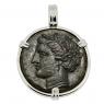 317-289 BC Persephone coin in white gold pendant