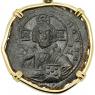 Byzantine Jesus Christ bronze follis coin