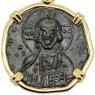 Byzantine Jesus Christ bronze follis coin