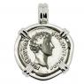 Marcus Aurelius coin in white gold pendant