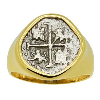 1694 Spanish coin in gold men's ring